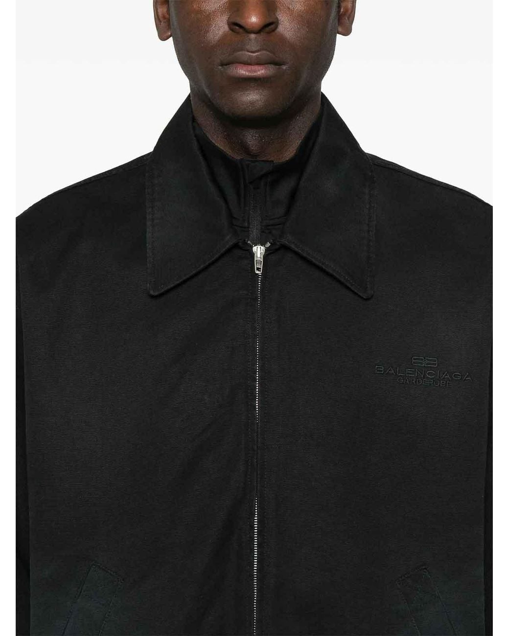 Balenciaga Black Logo-Embroidered Jacket for men
