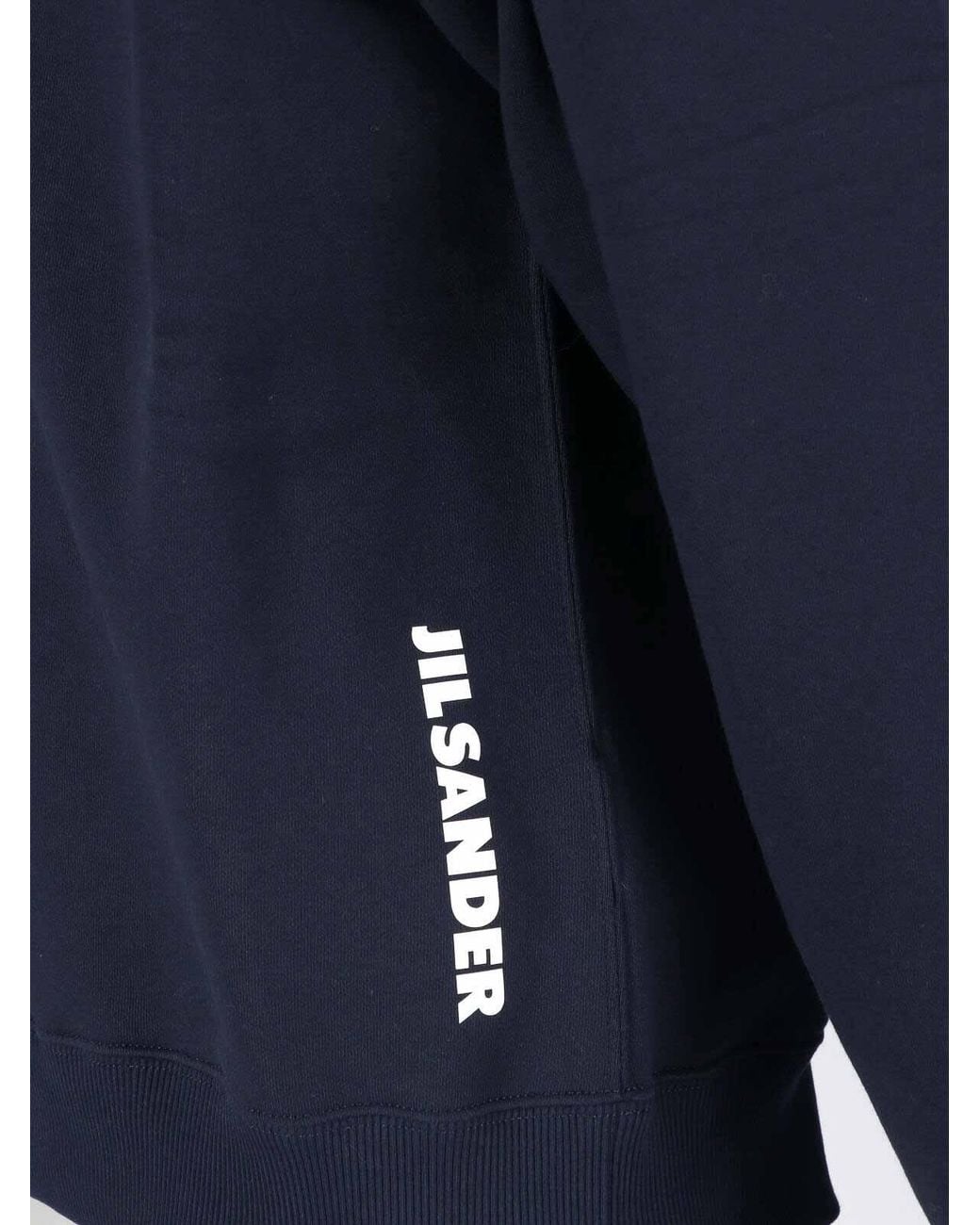 Jil Sander Blue Cotton Hoodie for men