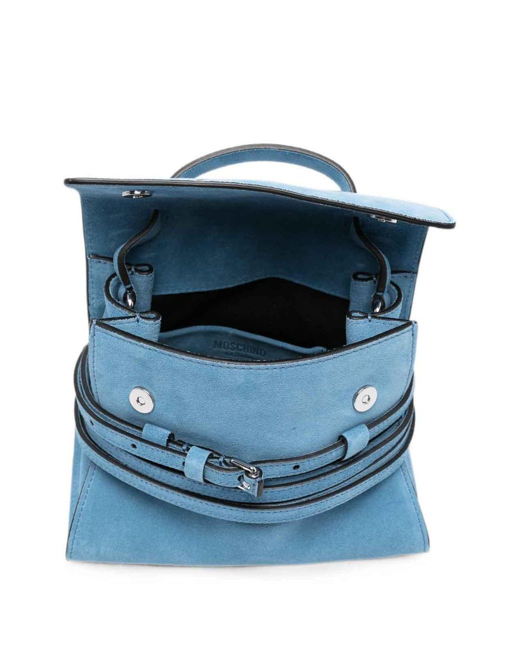 Moschino Blue Tie Me Leather Handbag