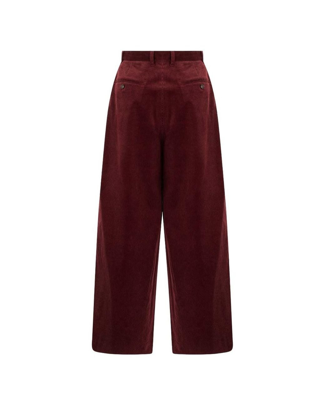 Max Mara Red Corona Corduroy Cotton Trousers