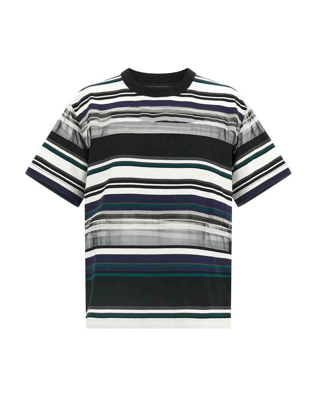 Sacai Black Organza Insert T-Shirt
