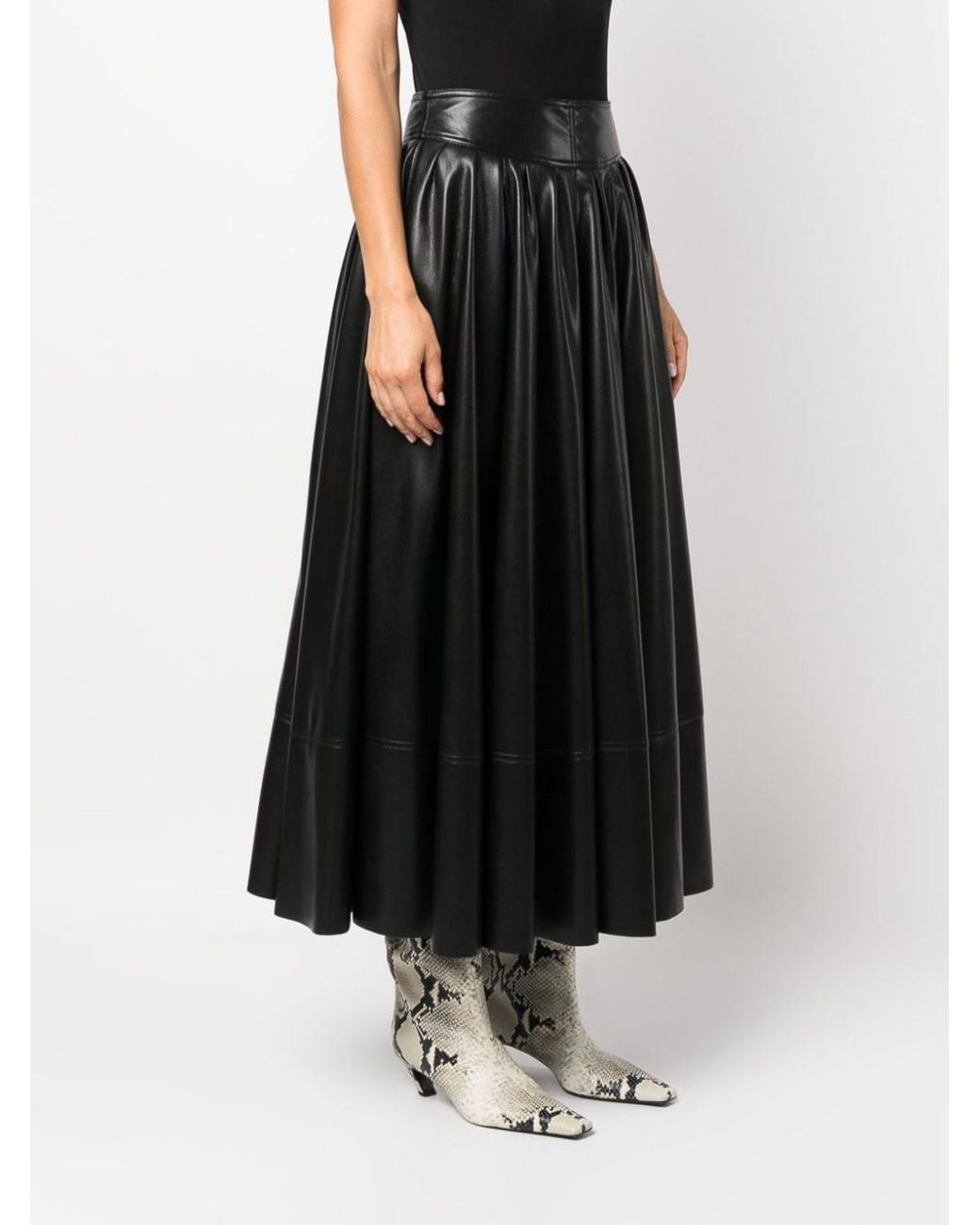 Philosophy Di Lorenzo Serafini Black Pleated Maxi Skirt With High-Quality Polyester Fabric And Design