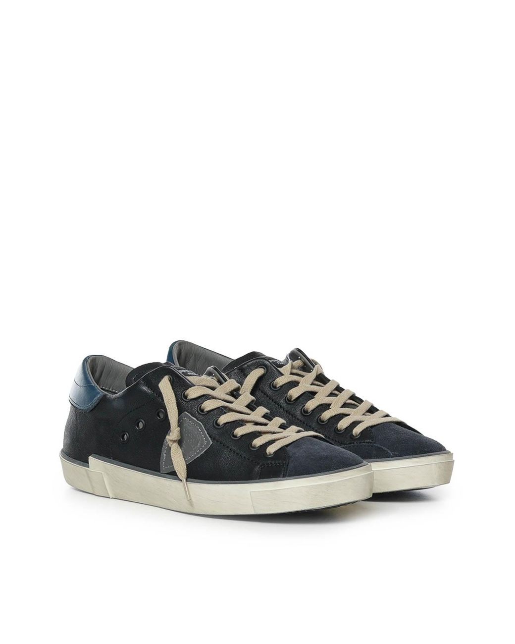 Philippe Model Blue Prsx Leather Trainers With A Vintage Look for men