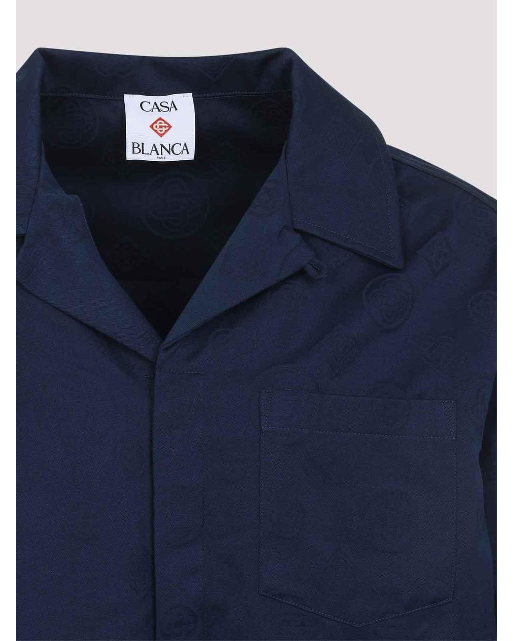 Casablanca Blue Monogram Long Sleeves Shirt for men