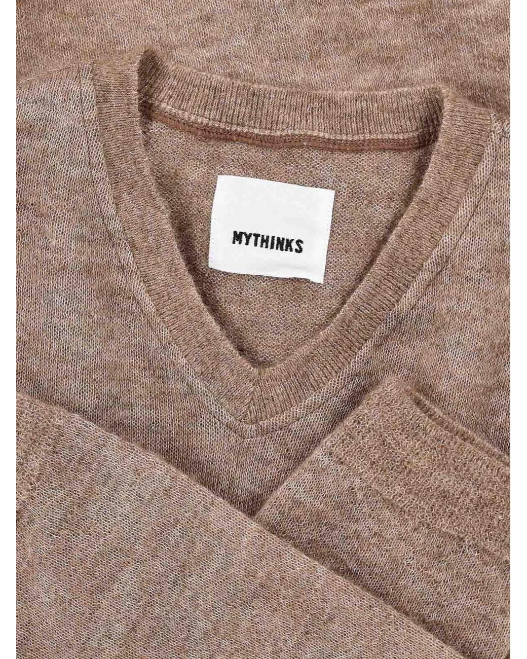 MYTHINKS Brown Alpaca Blend Sweater