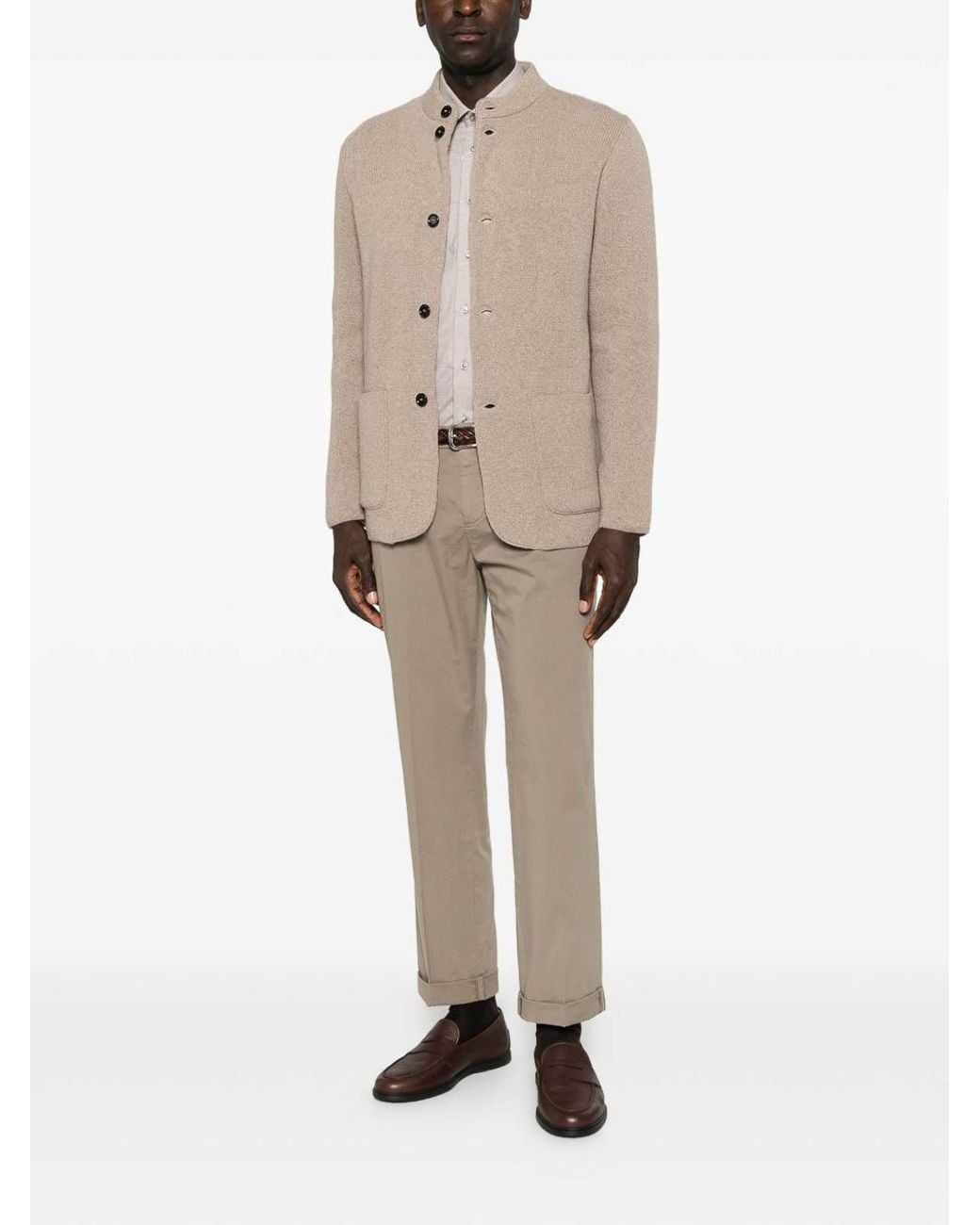 Lardini Natural Cashmere Knit Single-Breasted Blazer for men