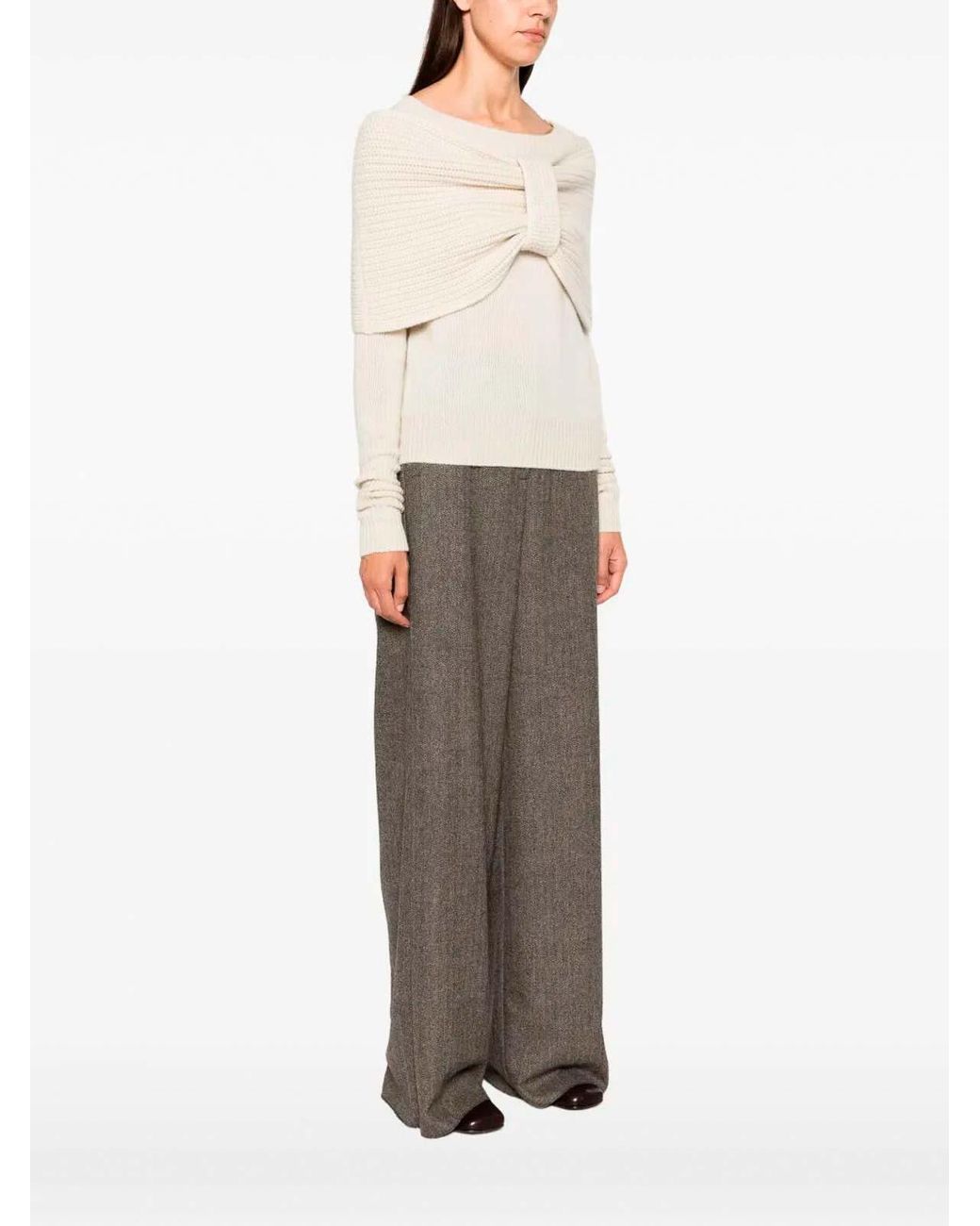 Ermanno Scervino Natural Round Neck Sweater