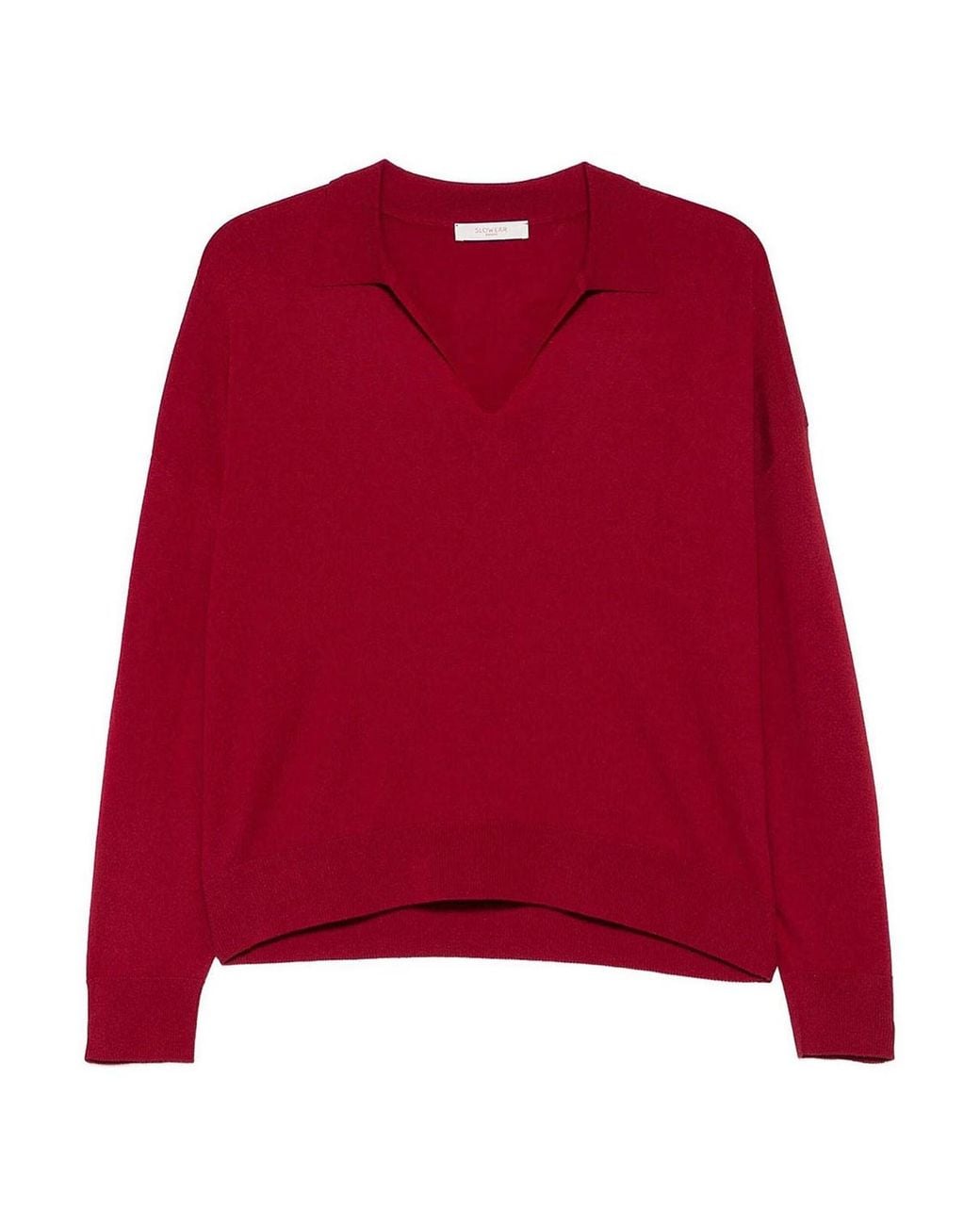 Zanone Red Wide-Fit Flexwool V-Neck Polo