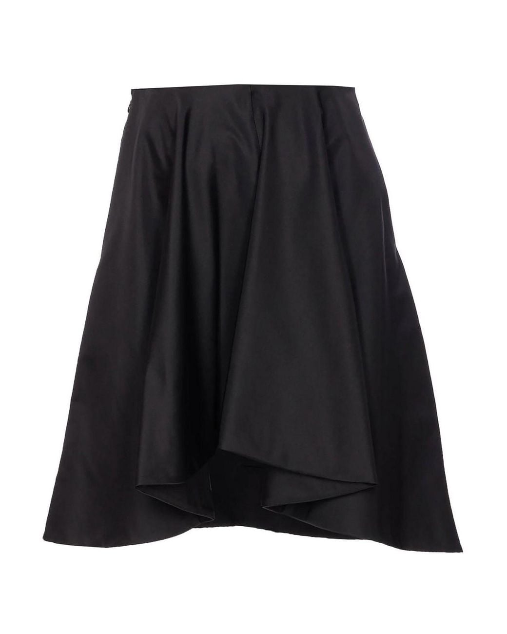 McQueen Black Midi Ruched Skirt