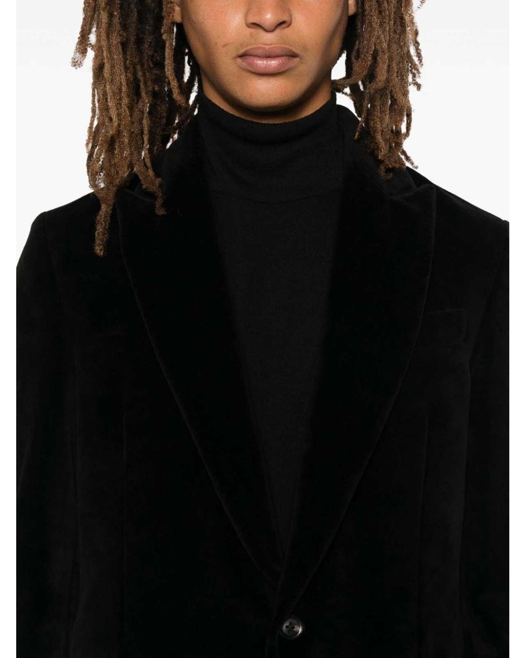 Circolo 1901 Black Velvet Single-Breasted Jacket for men