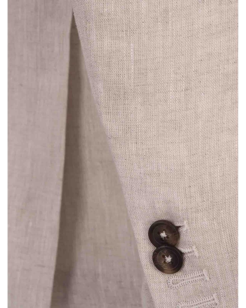 RUSSO CAPRI Natural Linen One-Breasted Blazer for men