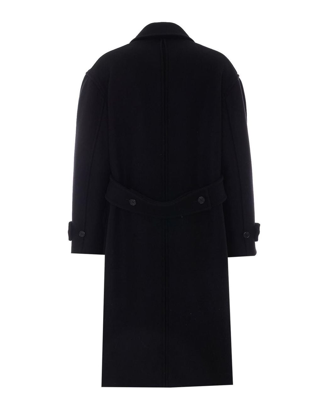 Lanvin Black Double Breasted Button Coat for men