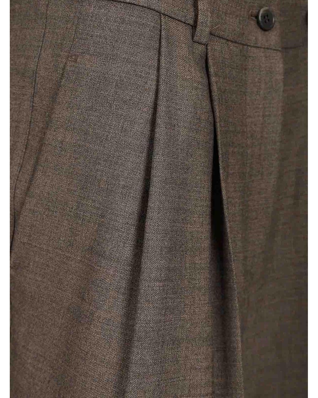 P.A.R.O.S.H. Gray Wool Blend Pleated Shorts