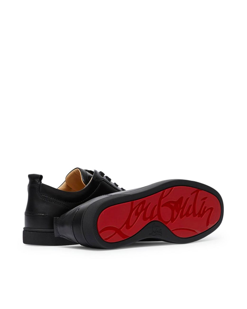 Christian Louboutin Black Louis Junior Spikes Leather Sneaker for men