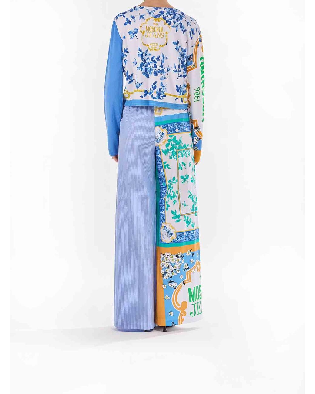 Moschino Blue Cardigan Stampa Foulard