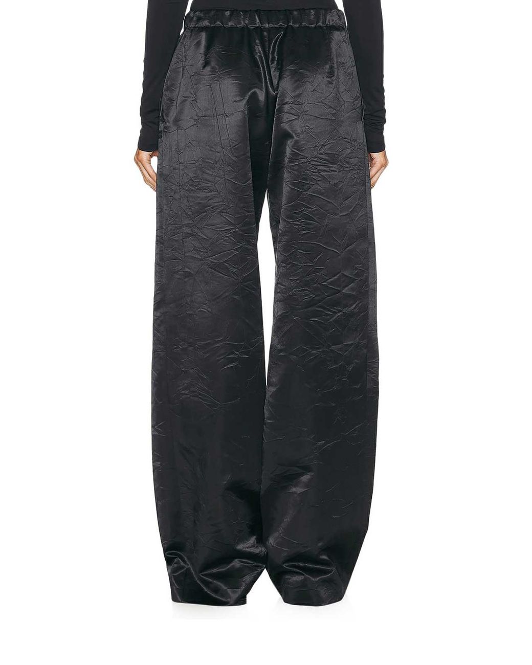 Givenchy Black Viscose Trousers With Wrinkled Effect
