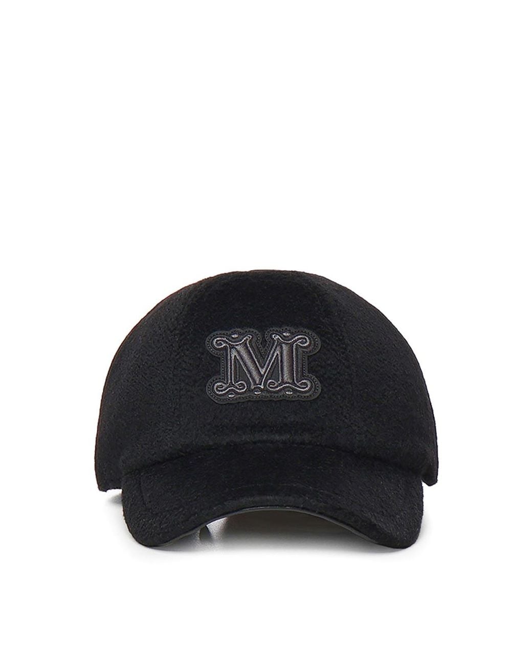 Max Mara Black Cashmere Drap Baseball Hat