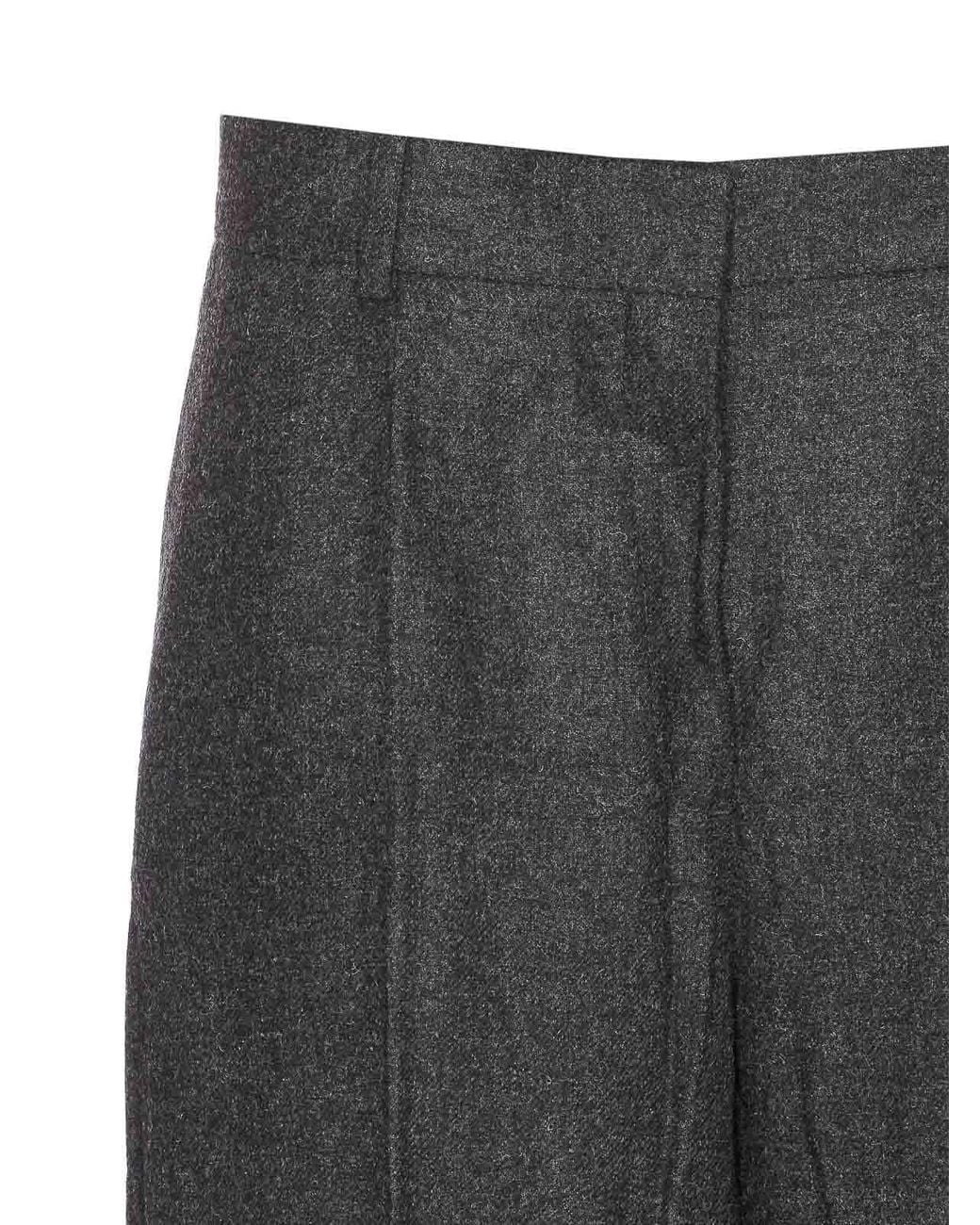 Totême Gray Wide Flannel Pants
