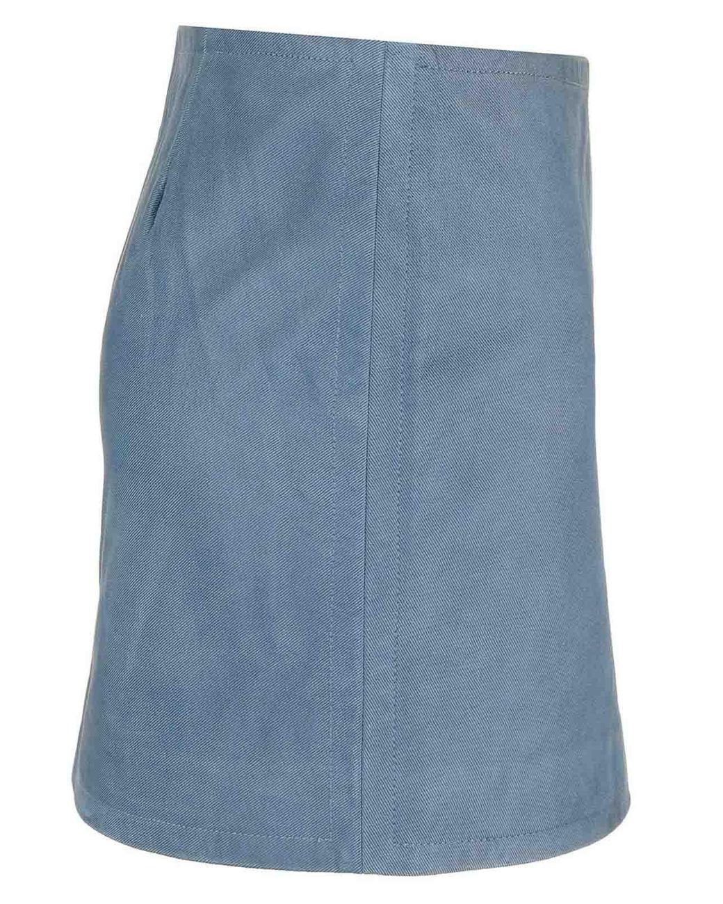 Stand Studio Blue Leather Mini Skirt