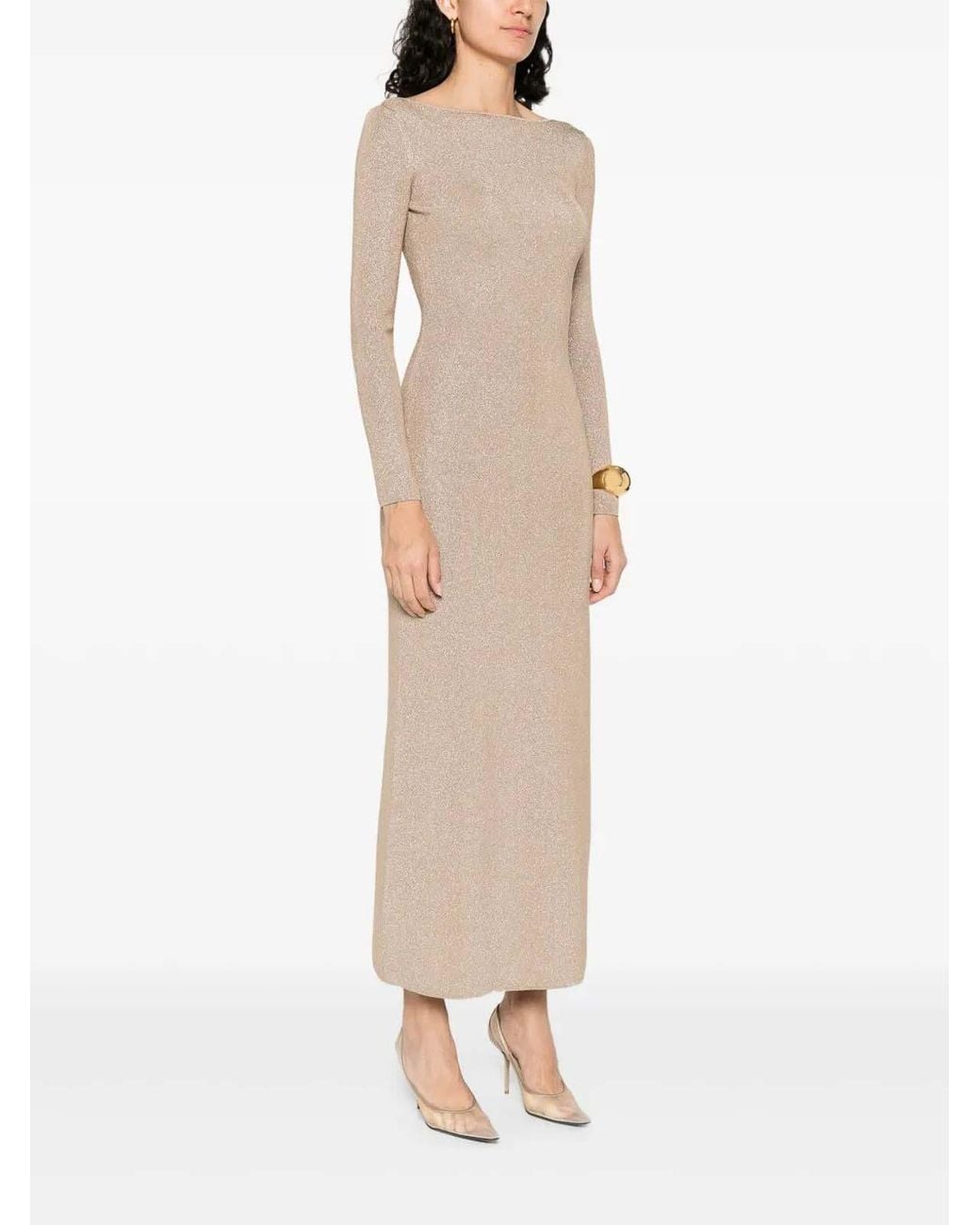 Max Mara Natural Slim-Fit Viscose And Lurex Dress By