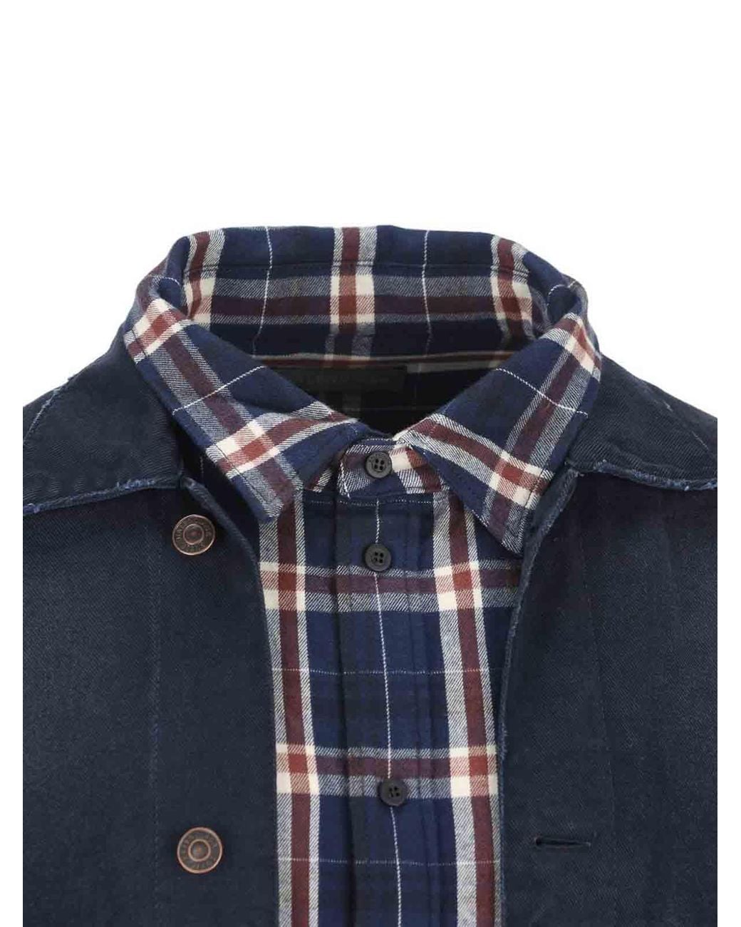 Balenciaga Blue Cotton Shirt Jacket for men