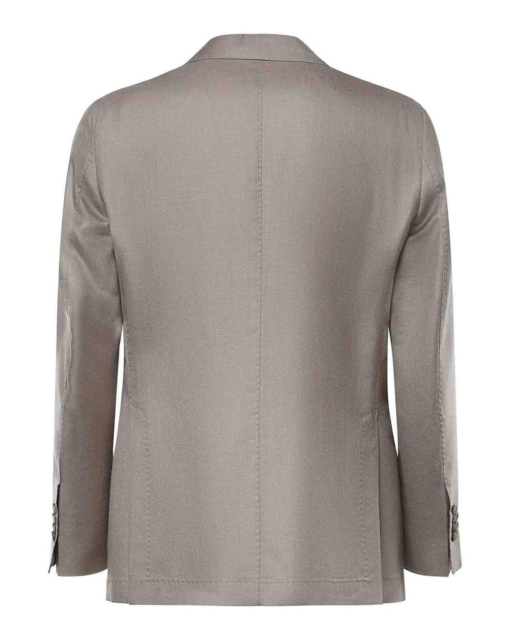 Santaniello Gray Single-Breasted Wool-Blend Blazer for men