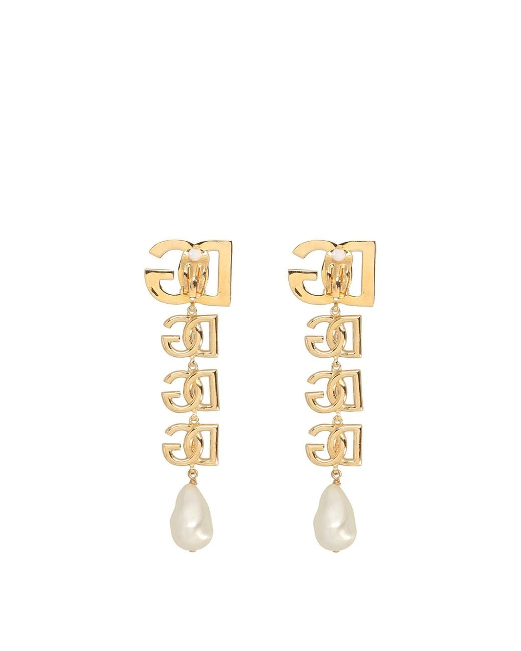 Dolce & Gabbana Metallic Logo Earrings