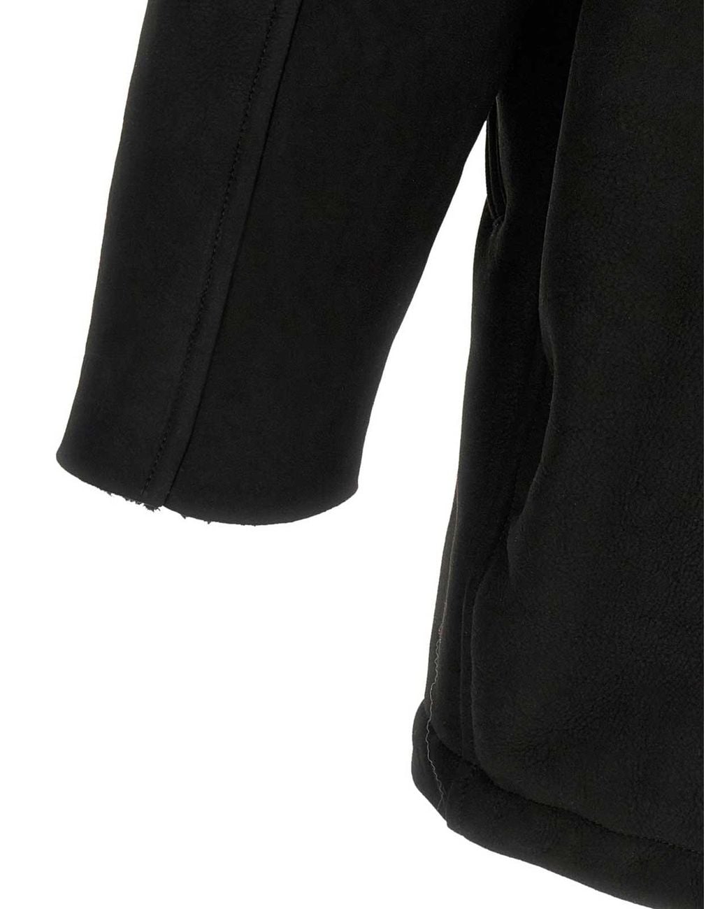 Giorgio Brato Black Shearling Caban Coat for men