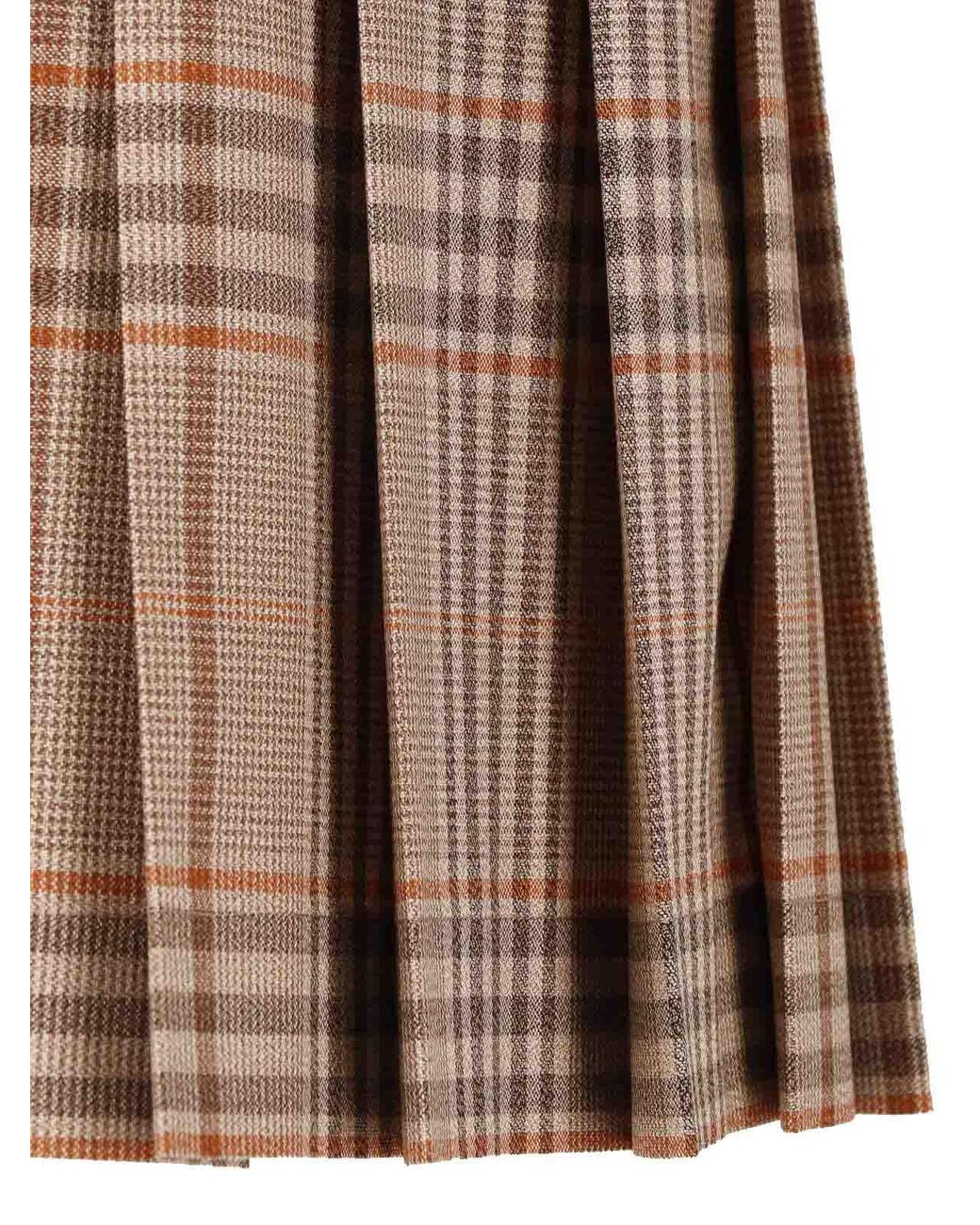 Burberry Natural Wool Midi Skirt
