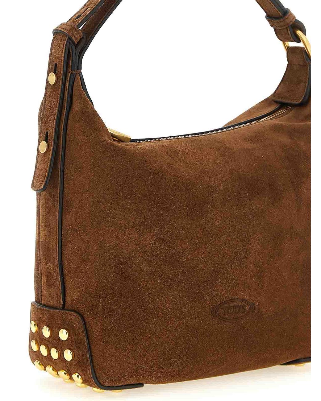 Tod's Brown Gommini' Mini Suede Shoulder Bag