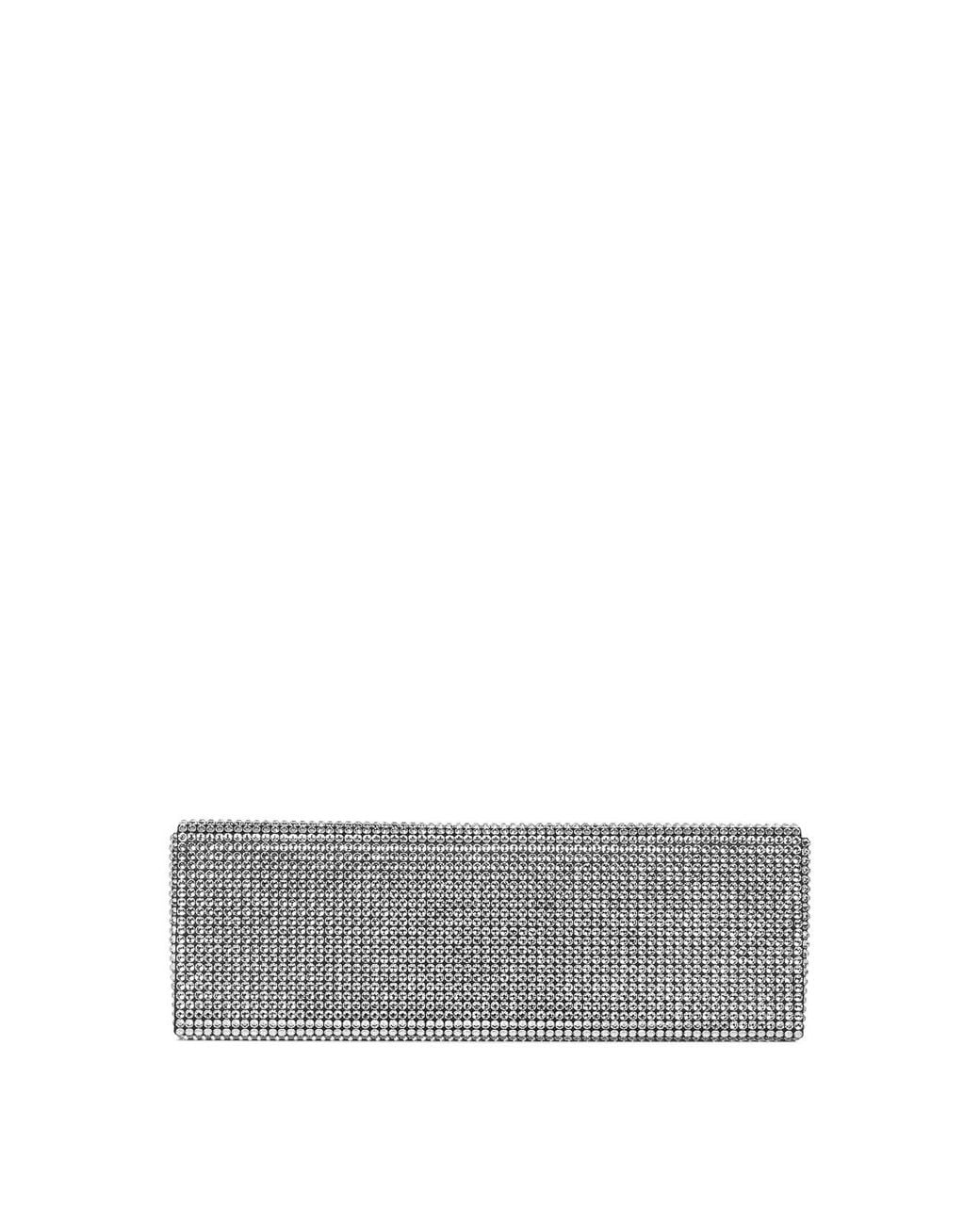 AMINA MUADDI Gray Satin Clutch