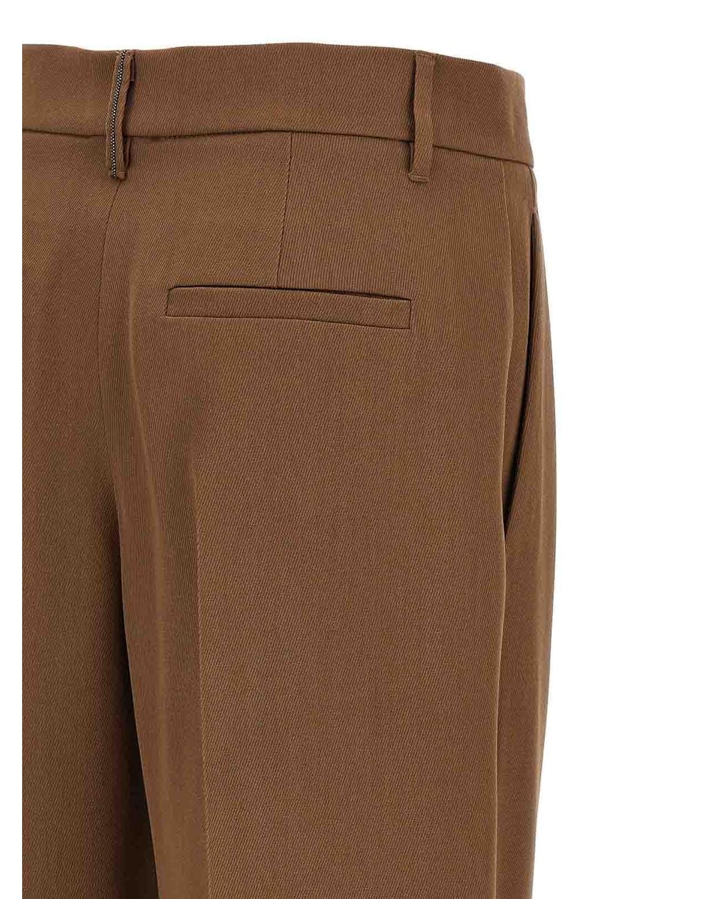 Brunello Cucinelli Brown Loose Leg Trousers