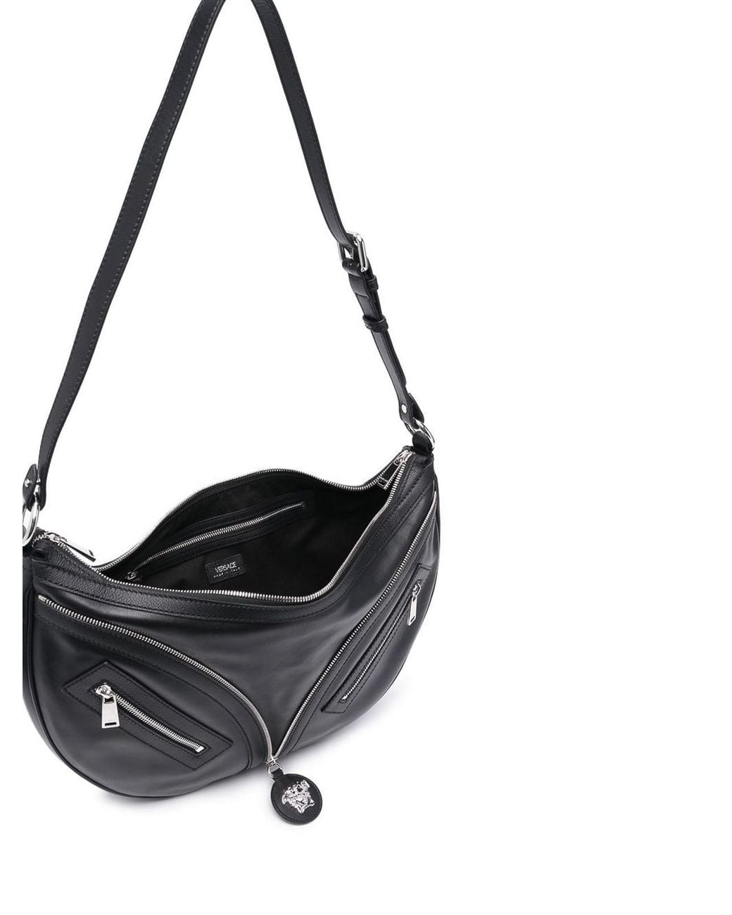 Versace Black Medusa Logo Zip Bag