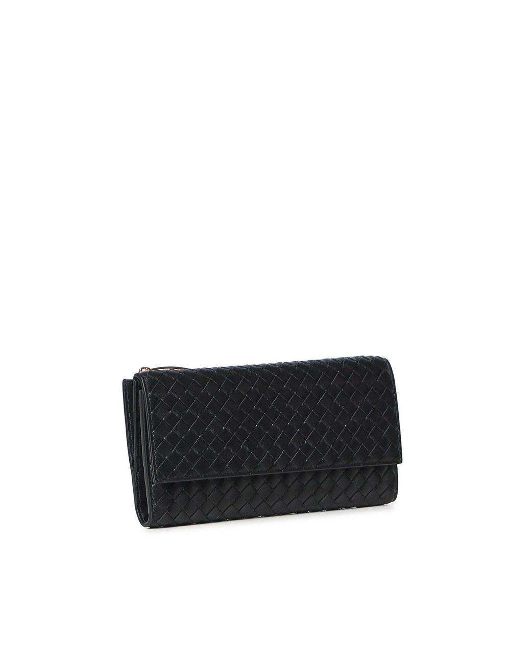 Bottega Veneta Gray Long Braided Leather Wallet