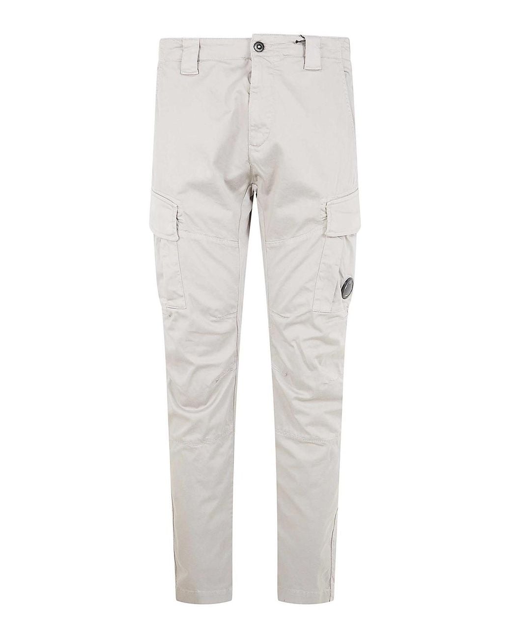 C P Company Gray Stretch Sateen Ergonomic Cargo Pants for men