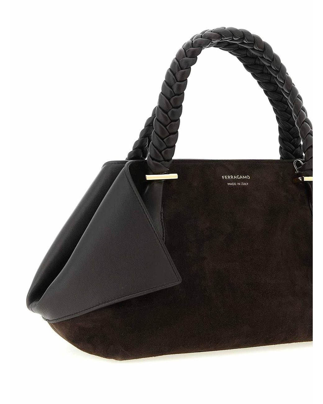 Ferragamo Black Scarf Th S Handbag