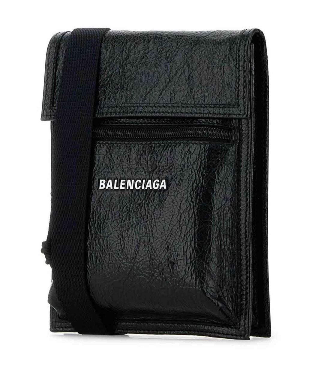 Balenciaga Black Explorer Pouch With Strap Small for men