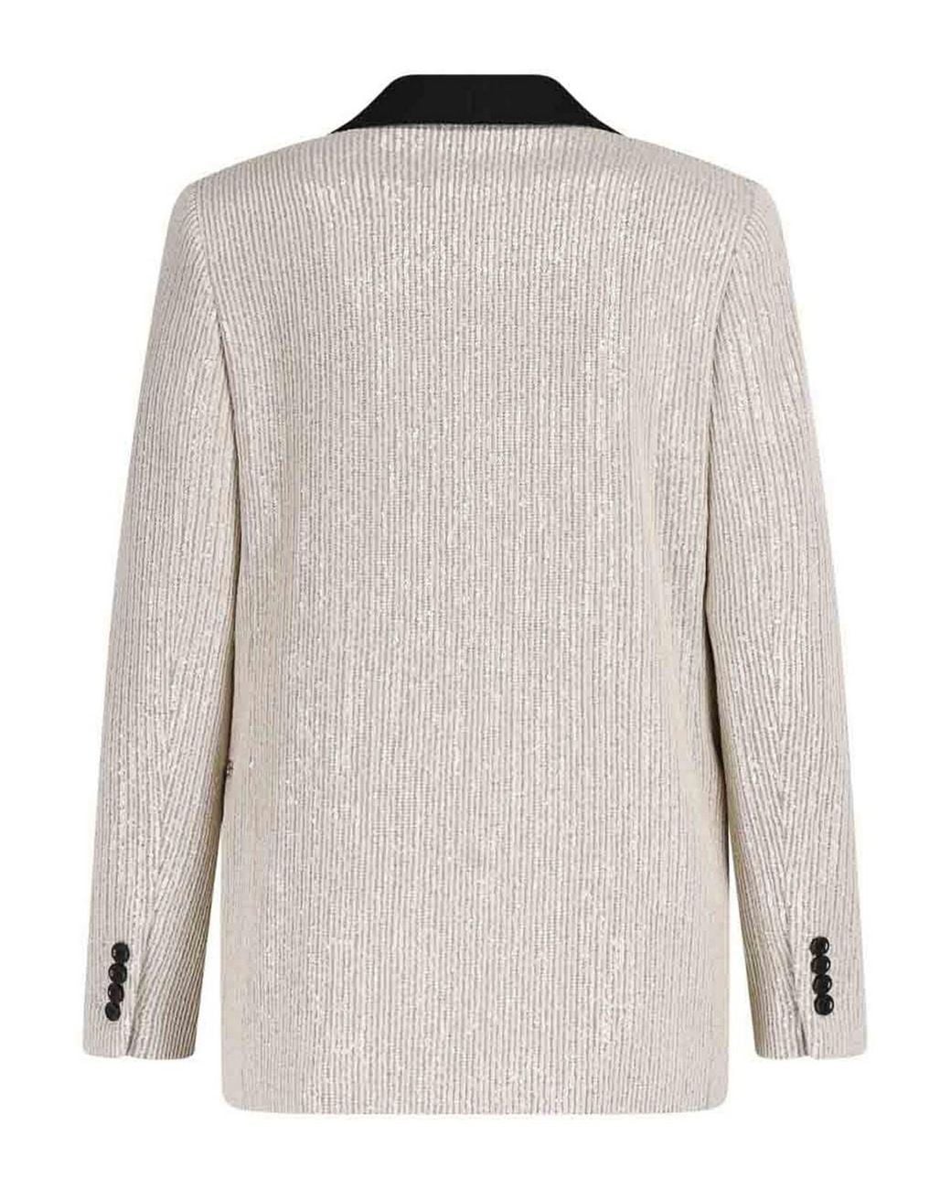Lardini Natural Single-Breasted Sequin Blazer