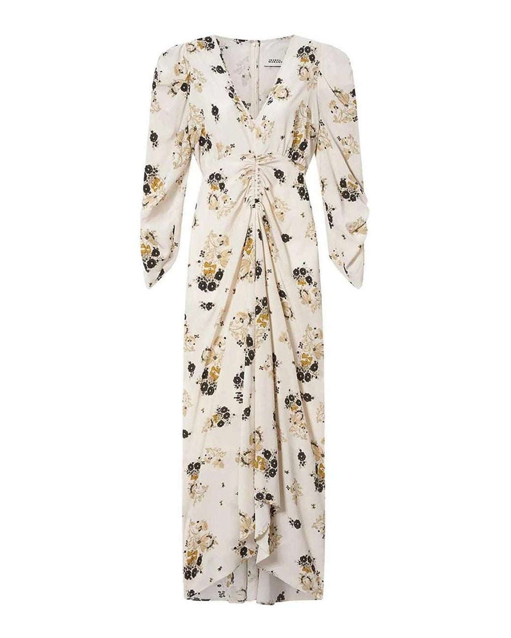 Isabel Marant Natural Albini Printed Silk Midi Dress