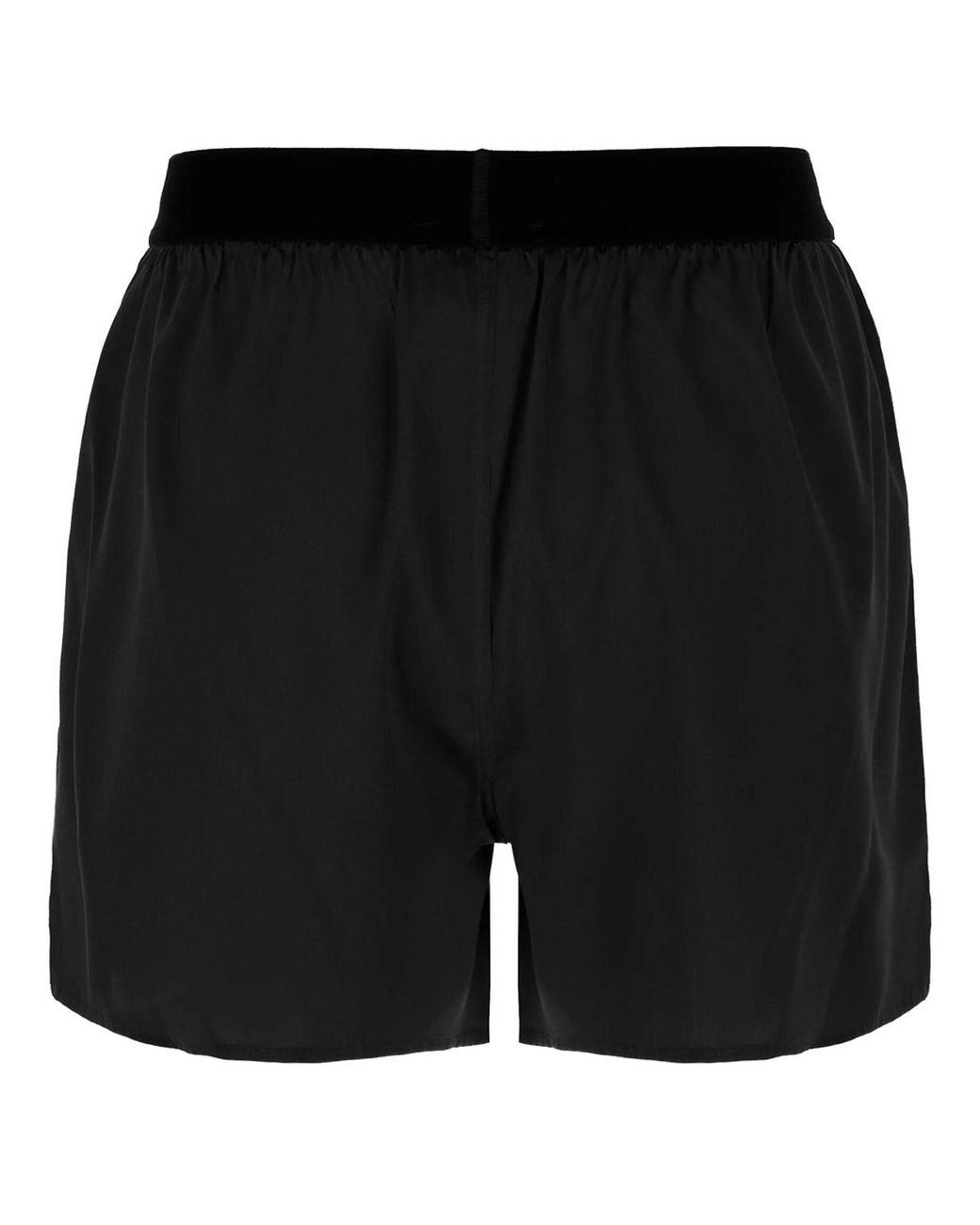 Tom Ford Black Logo-Waistband Silk Shorts