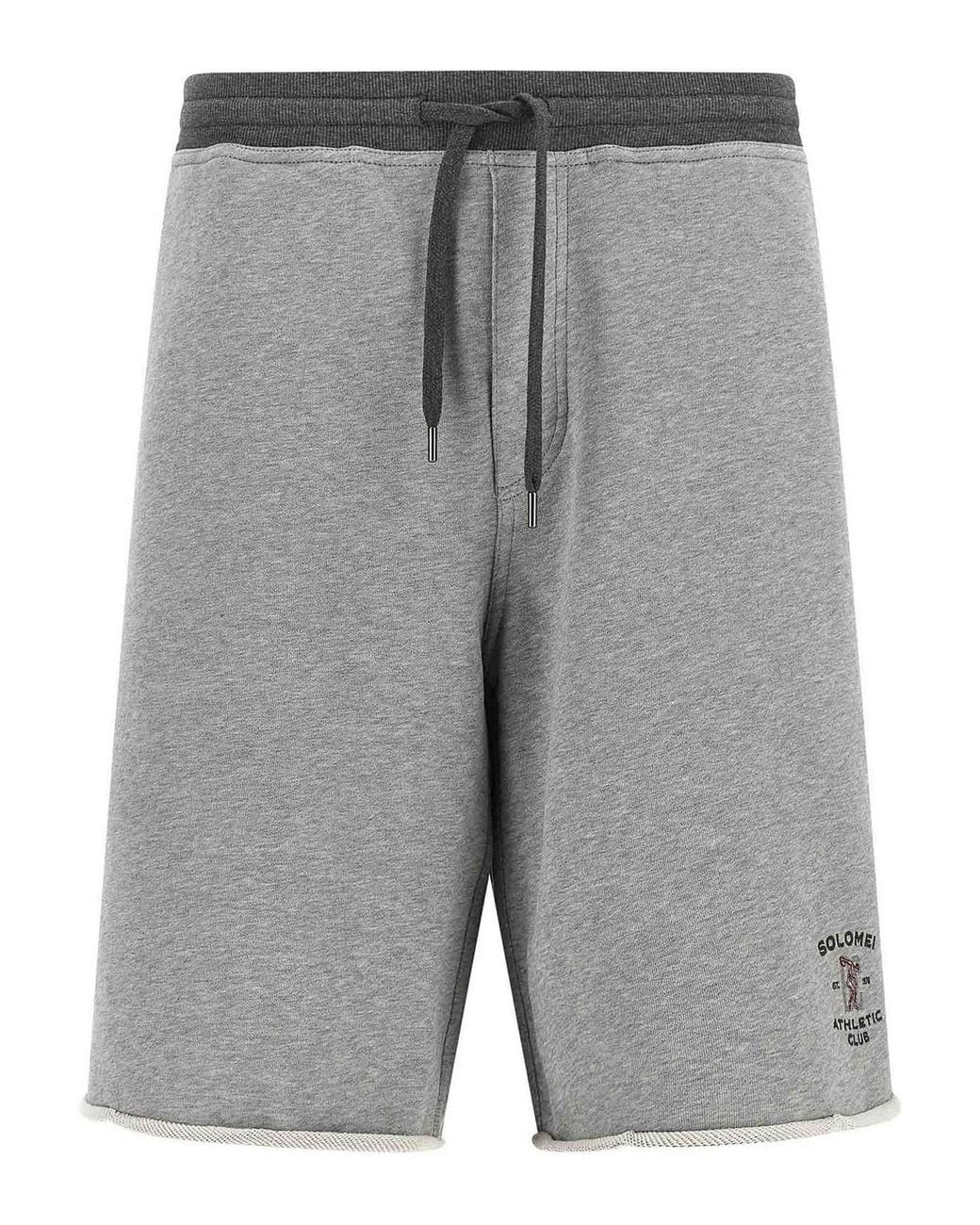Brunello Cucinelli Gray Cotton Bermuda Shorts for men