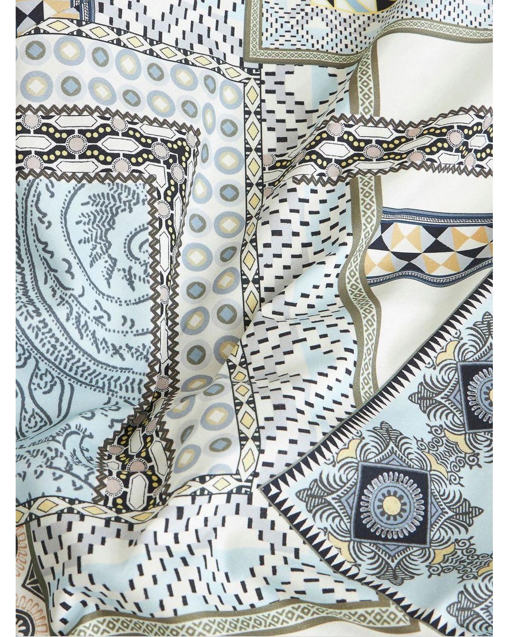 Etro White Geometric Print Cotton Long Skirt
