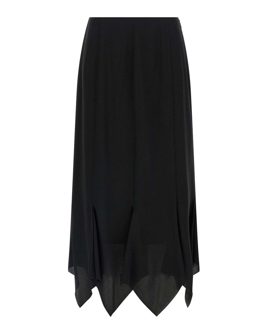 Valentino Garavani Black Crpe De Chine Skirt