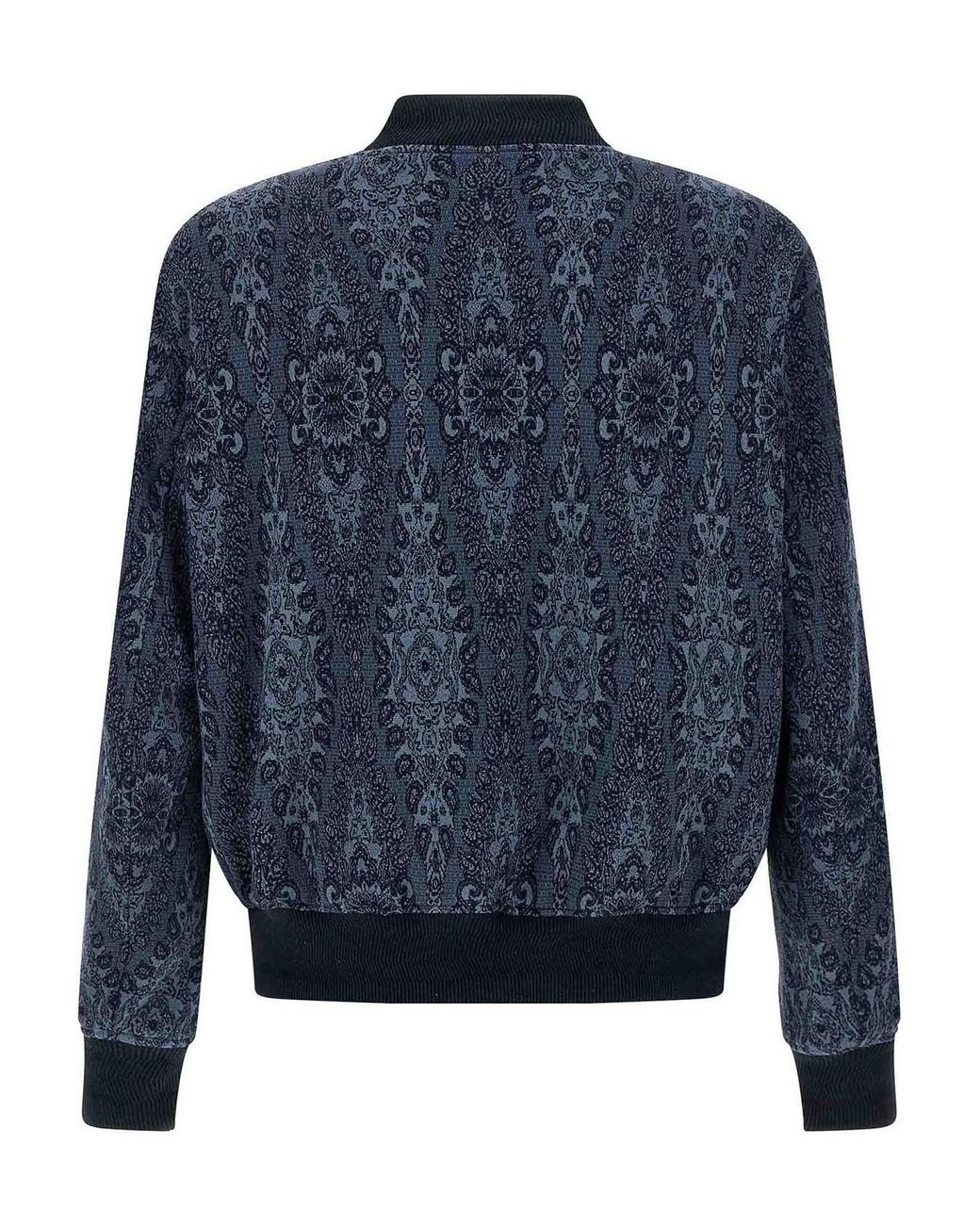 Etro Blue Jacquard Bomber Jacket for men