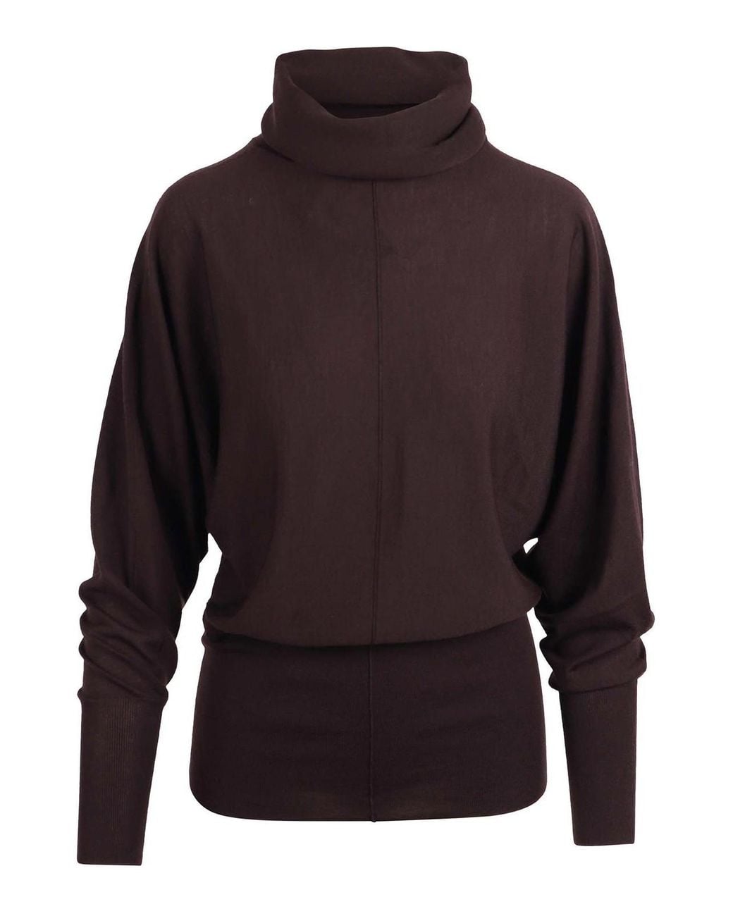 Soeur Brown Fine Merino Wool Batwing Sleeve Sweater