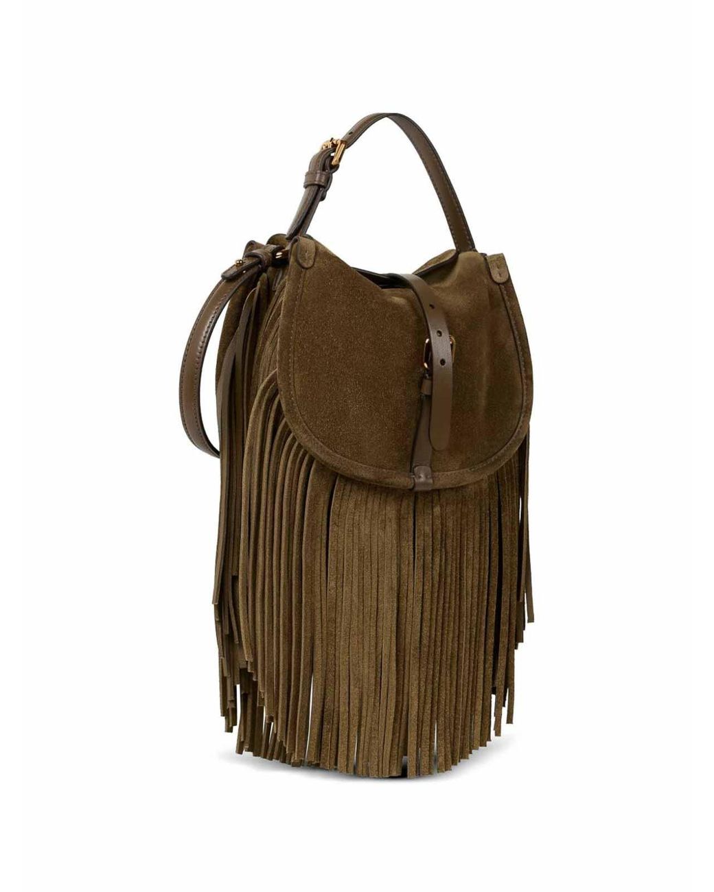 Etro Brown Pony Small Suede Shoulder Bag