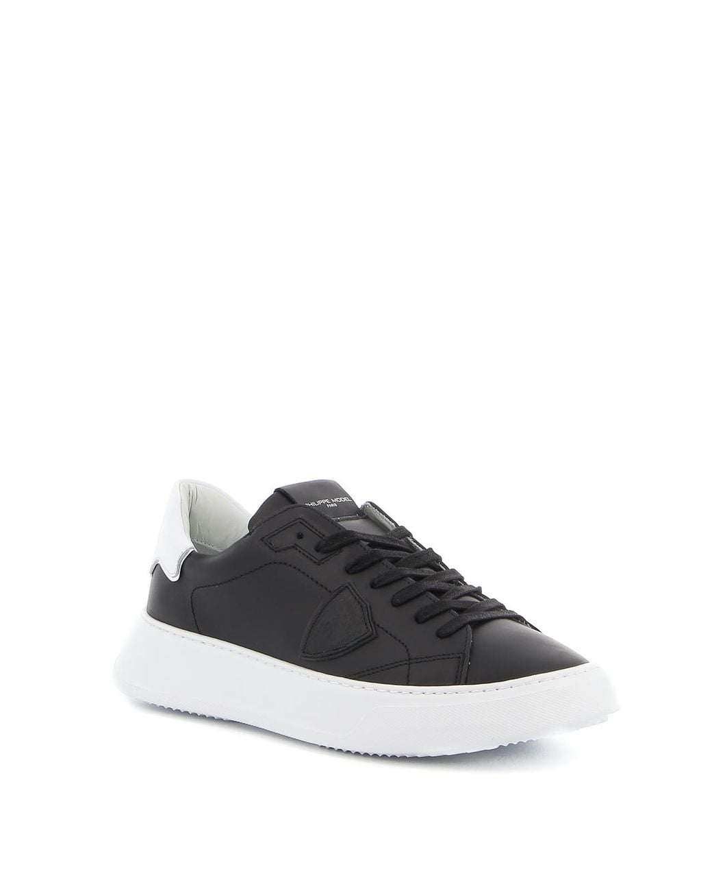 Philippe Model Black Temple Smooth Leather Sneakers for men