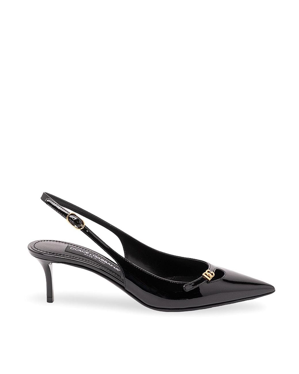 Dolce & Gabbana Black Patent Leather Slingback