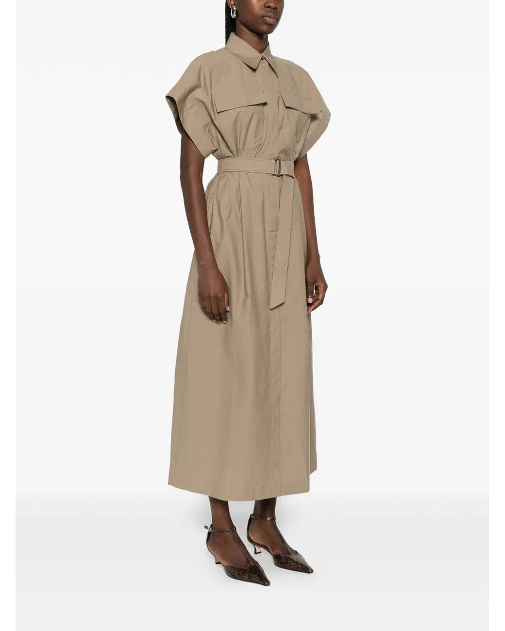Brunello Cucinelli Natural Cotton Polyamide Dress