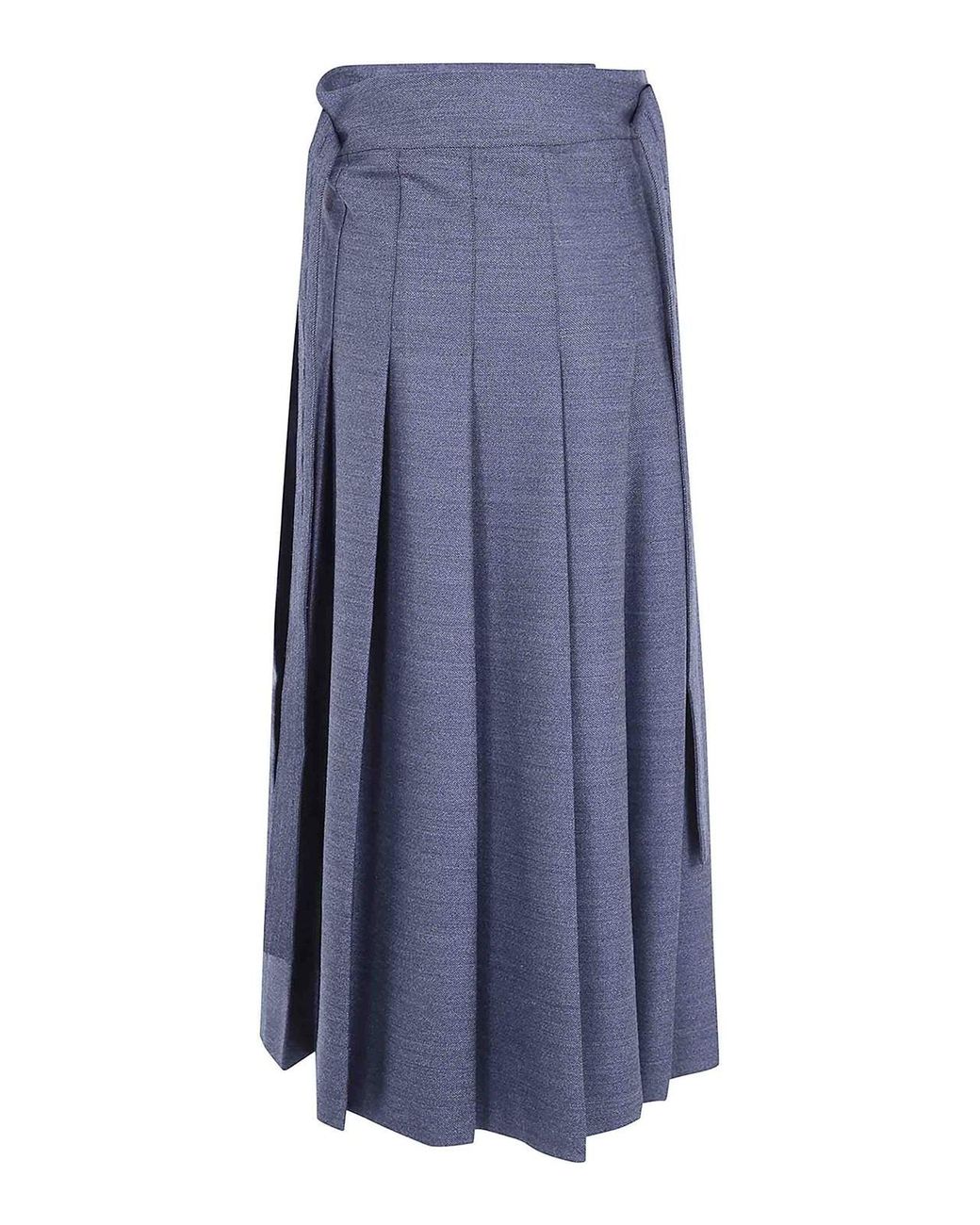 Rohe Blue Pleated Wrap Skirt